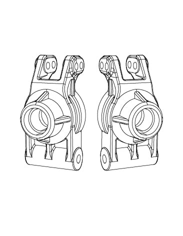 MJX Hyper Go 10208 Rear Wheel Hub Carriers - Part Number 10260