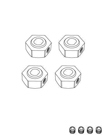 MJX Hyper Go 10208 Wheel Hexes with Grub Screws - Part Number 10440