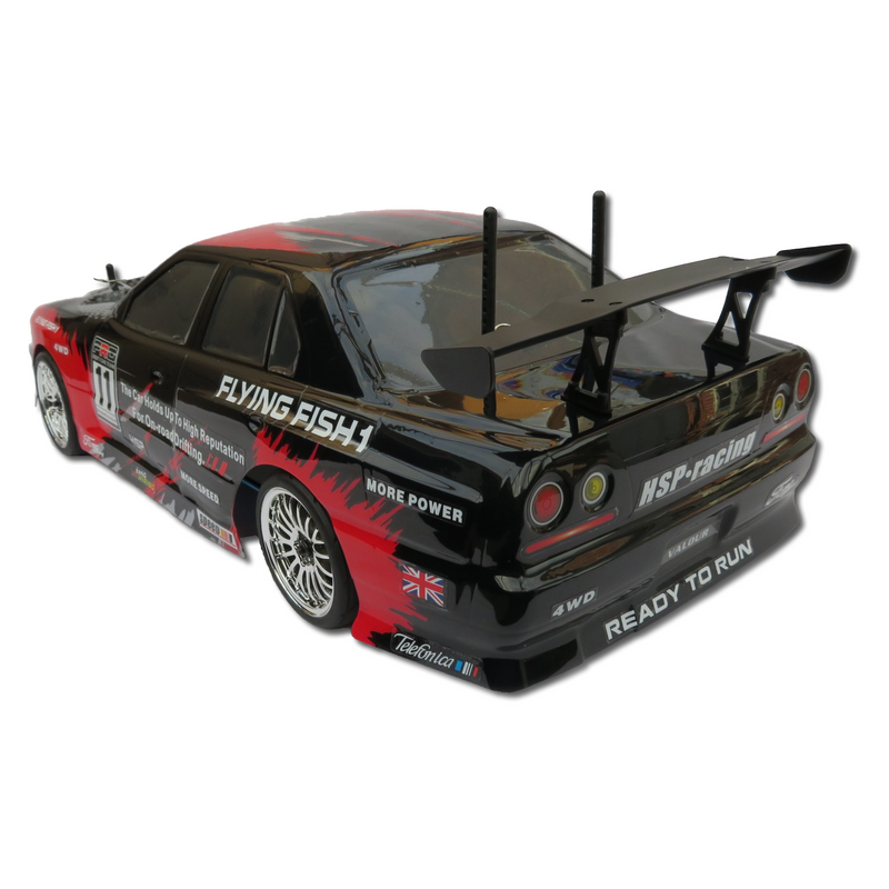 HSP Flying Fish Brushed 1:10th Scale Drift Car - Red (Standard 7.2v NiMH Version)