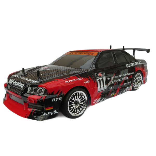 HSP Flying Fish Brushed 1:10th Scale Drift Car - Red (Standard 7.2v NiMH Version)