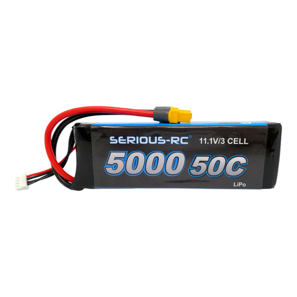 3S 11.1V 5000 mAh LiPo Rechargeable Battery Pack with XT60, Deans & EC3 Plugs