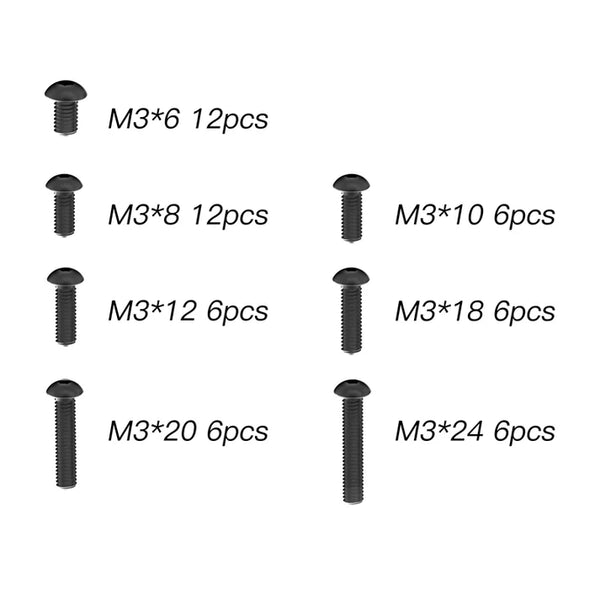 Rlaarlo Button Head M3 Hex Screws Multipack - Part Number R11098