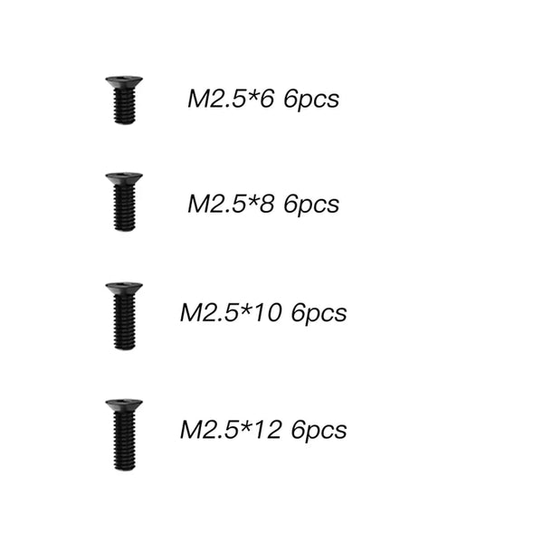 Rlaarlo Flat Head M2.5 Hex Screws Multipack - Part Number R11099