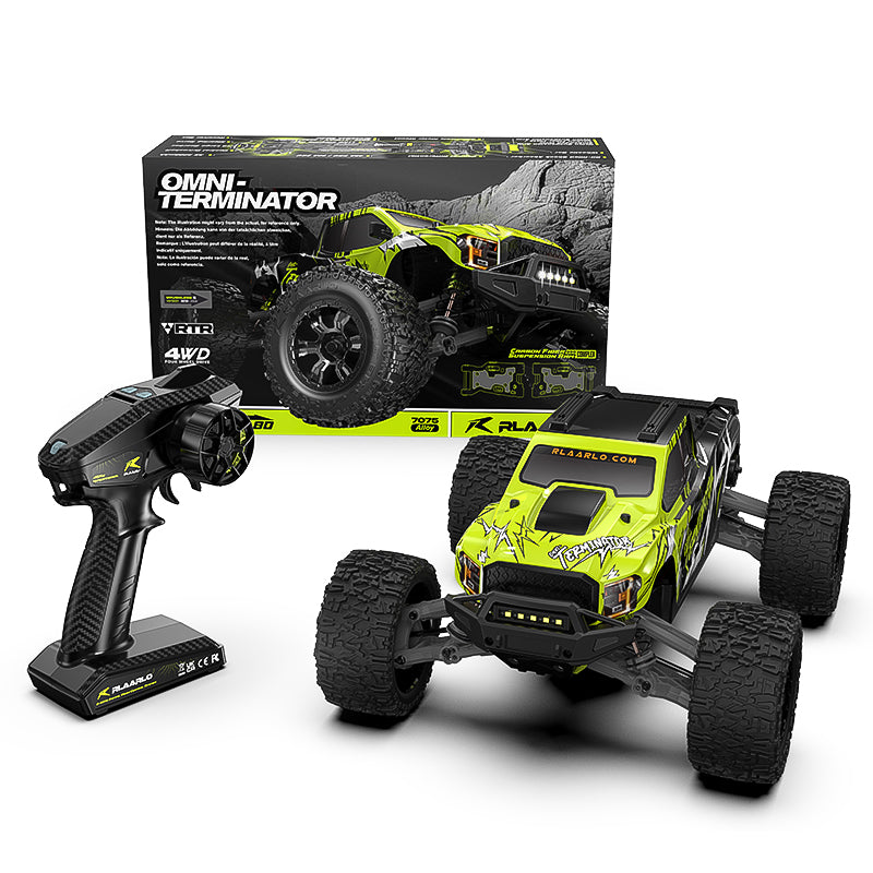 Rlaarlo Omni Terminator Metal Brushless 1:10 Scale Truck - Green (3S LiPo Version)