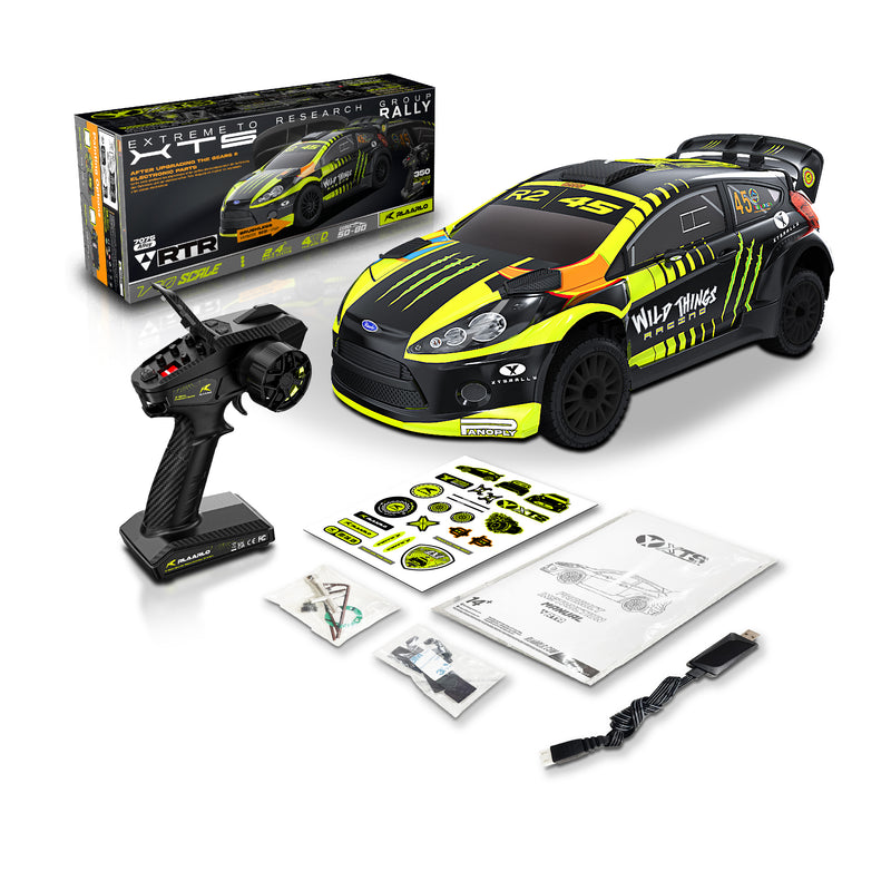 Rlaarlo XTS F10 Carbon Brushless 1:10 Scale Rally Car - Green (3S LiPo Version)