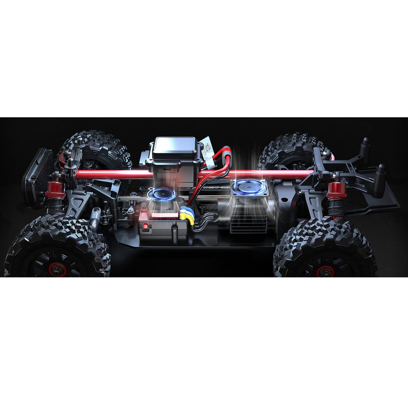 A picture of the MJX 14209 Hyper Go chassis with electronics.