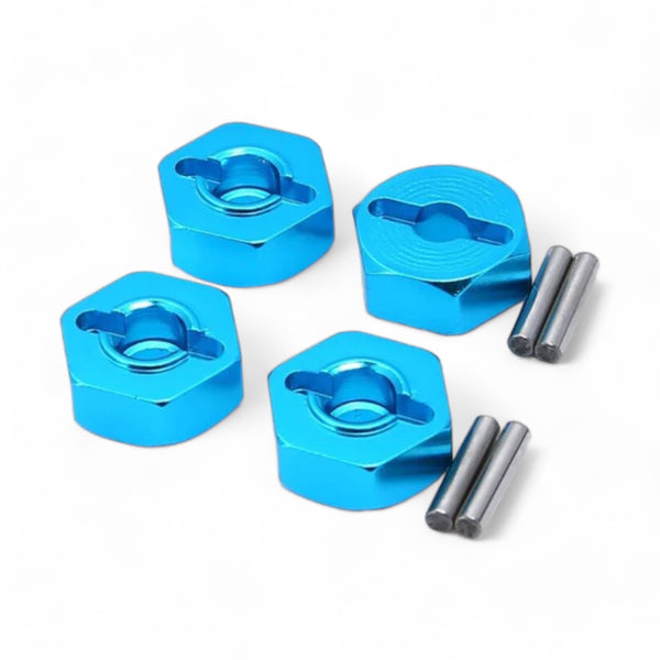 Blue Alloy Wheel Hex Mounts 4 Pack - Part Number 102042