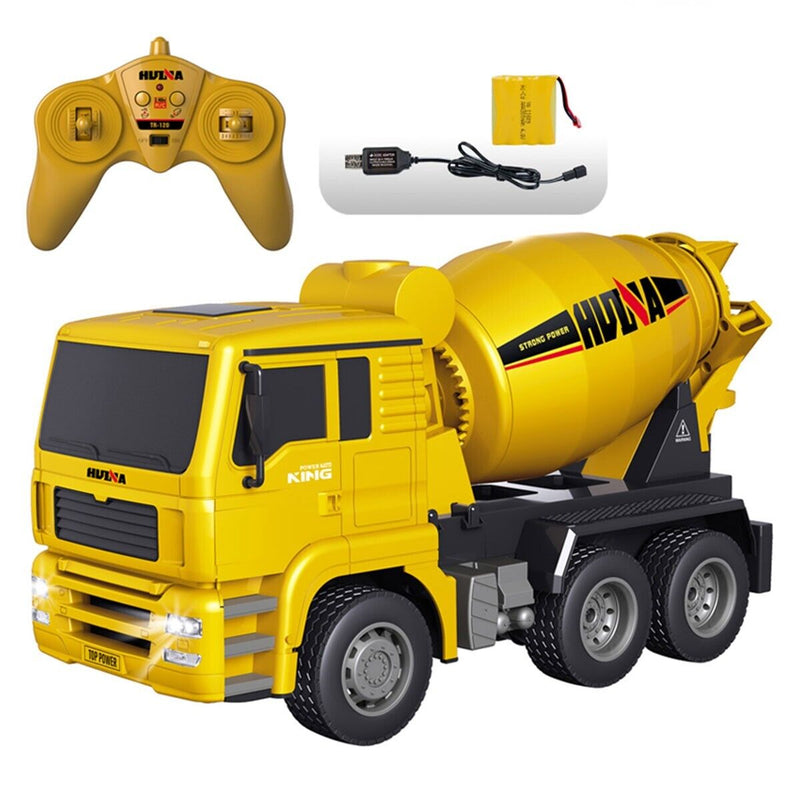 Huina 1337 RC Cement Mixer Truck 1/18 Scale Remote Controlled Digger with Lights