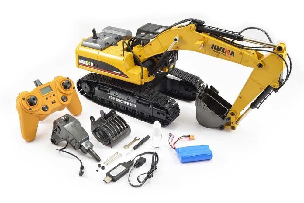 HuiNa Full Metal RC Excavator Digger V4 23Ch 2.4Ghz All Metal 1 14 M