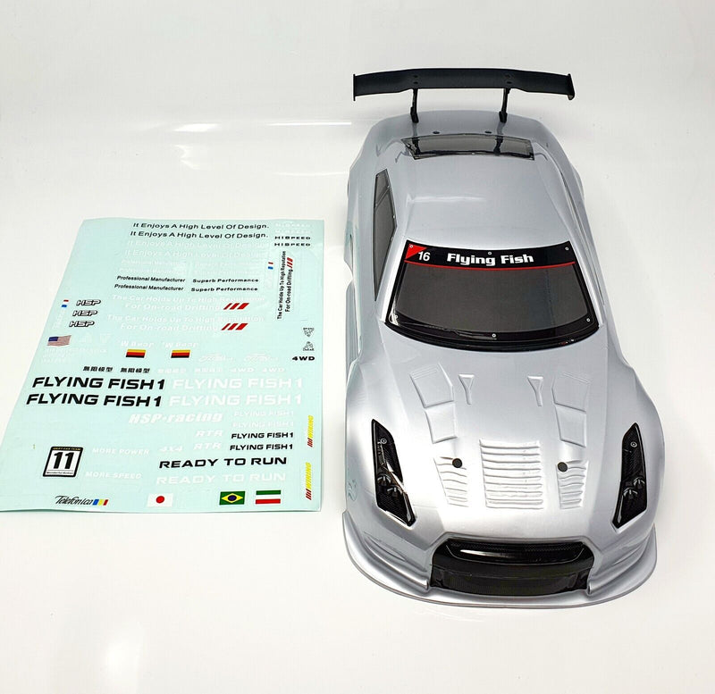 HSP/Maverick Strada On Road 1/10 Scale Body Shell Pre-Painted Nissan GTR Silver