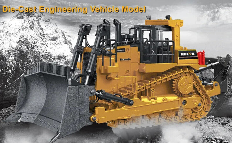 HUINA 1:50 Fully Metal Diecast Bulldozer Model Engineering Construction Vehicle