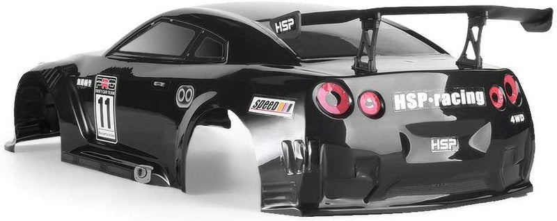 RC Car Body Shell HSP On Road 1/10 Scale Body Shell Pre-Painted Nissan GTR Black