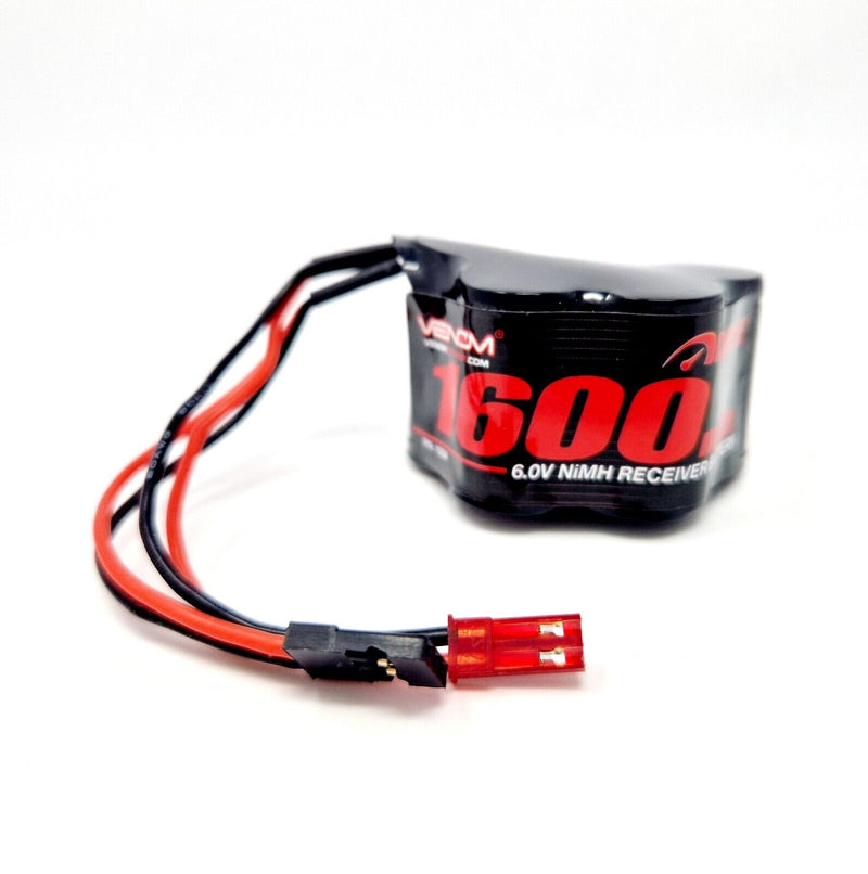 Venom RC Car 6V 1600mAh NiMH Rechargeable Receiver Hump Battery with JST, Futuba