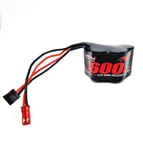 Venom RC Car 6V 1600mAh NiMH Rechargeable Receiver Hump Battery with JST, Futuba