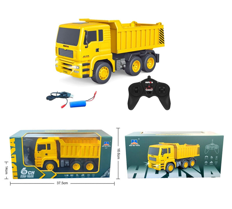 Huina 1337 RC Dump Truck 1/18 Scale Remote Controlled Digger Tipper with Lights