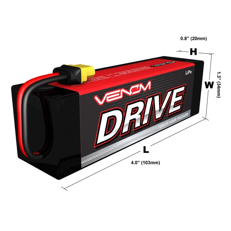 Venom 11.1v 3S 2200 mAh LiPo Rechargeable Battery Pack with Uni Plug System