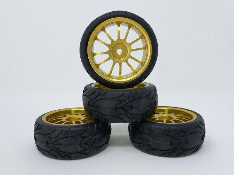 Gold Metal Alloy Wheels | Round Grip Tyres | SERIOUS-RC